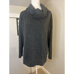 Lou & Grey Cowl Neck Speckled Sweatshirt Charcoal Grey Marl Tunic Small